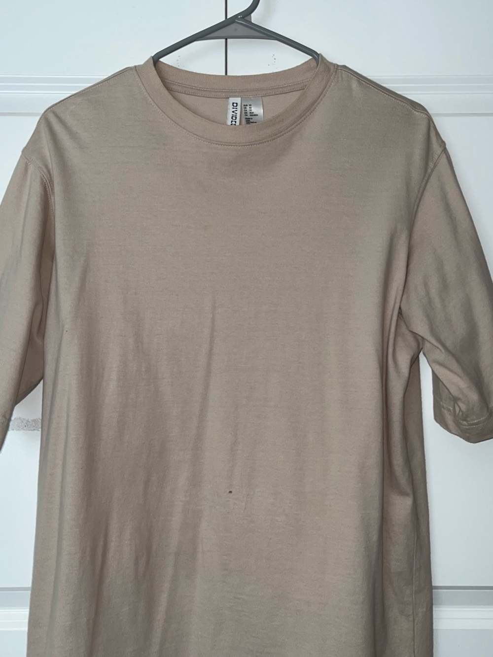 H&M Divided Soft Beige Crewneck Oversized Tee